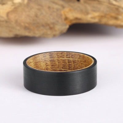 Tungsten Wood Ring | Whisky Barrel