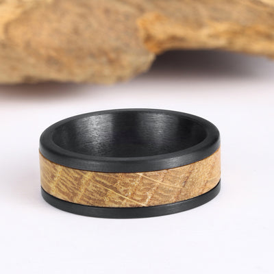 Tungsten Wood Ring | Whisky Barrel