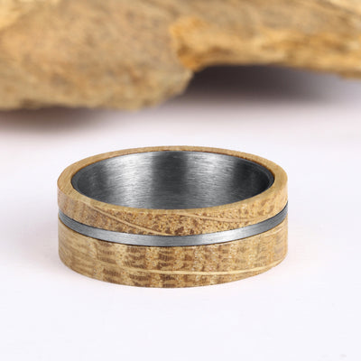 Tungsten Wood Ring | Whisky Barrel
