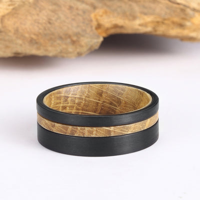 Tungsten Wood Ring | Whisky Barrel
