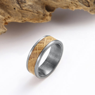 Tungsten Wood Ring | Whisky Barrel