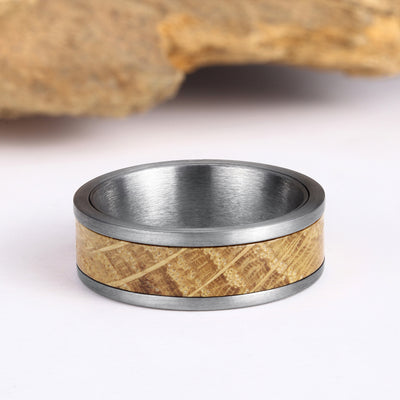 Tungsten Wood Ring | Whisky Barrel