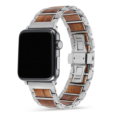 Nova Koa Wood Apple Watch Band | Silver