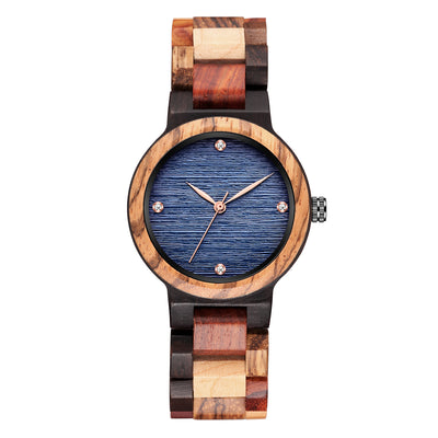 Mix Wood Women Wood Watch | Blue