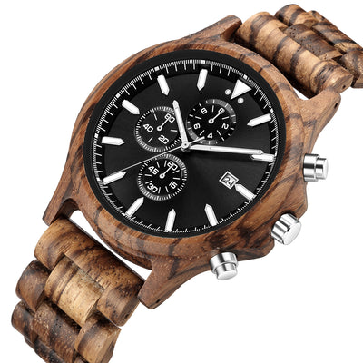 Mens Wood Watch | Zebrawood