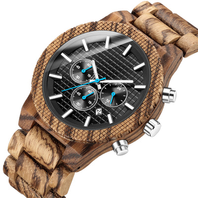 Mens Wood Watch | Zebrawood