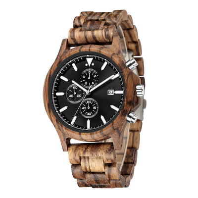 Mens Wood Watch | Zebrawood