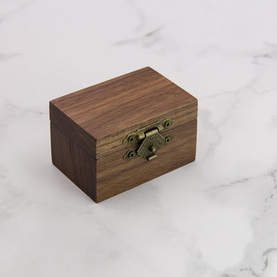 Square Shape Wood Ring Box | Walnut Wood