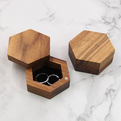 Hexagon Shape Wood Jewelry Box | Koa Wood