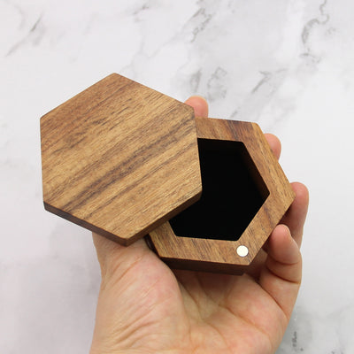 Hexagon Shape Wood Jewelry Box | Koa Wood