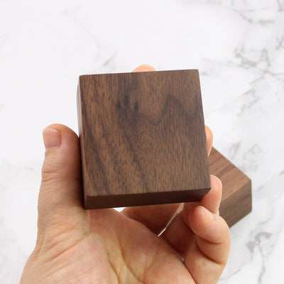 Square Shape Wood Ring Box | Walnut Wood