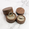 Round Wood Ring Box | Walnut Wood