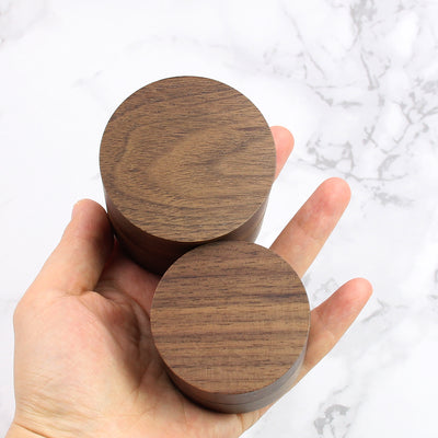 Round Wood Ring Box | Walnut Wood
