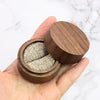 Round Wood Ring Box | Walnut Wood