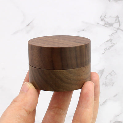 Round Wood Ring Box | Walnut Wood