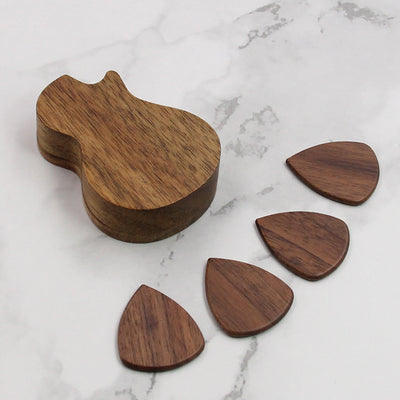 Wood Guitar Picks With Box | Guitar Shape