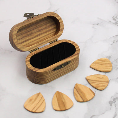 Wood Guitar Picks With Box | Oval Shape