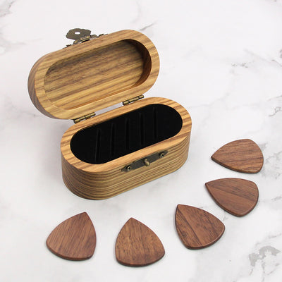 Wood Guitar Picks With Box | Oval Shape