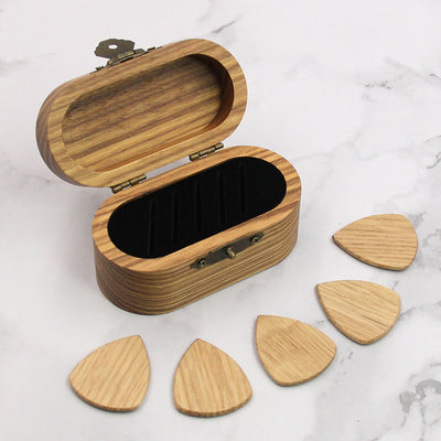 Wood Guitar Picks With Box | Oval Shape