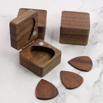 Wood Guitar Picks With Box | Square Shape