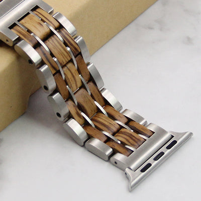 Dusk Zebrawood Apple Watch Band | Silver