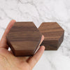 Hexagon Wood Doubel Ring Box | Walnut Wood