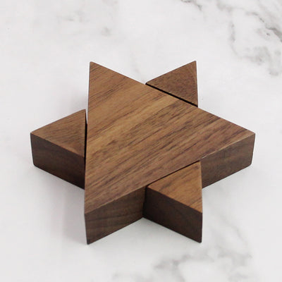 Star Shape Wood Ring Box | Walnut Wood