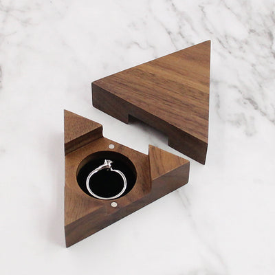 Star Shape Wood Ring Box | Walnut Wood