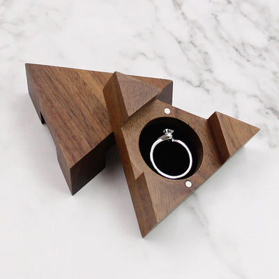 Star Shape Wood Ring Box | Walnut Wood