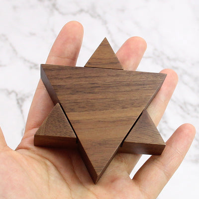 Star Shape Wood Ring Box | Walnut Wood