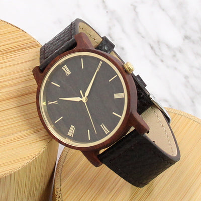 Starlight Wood Watch | Red Sandalwood Leather