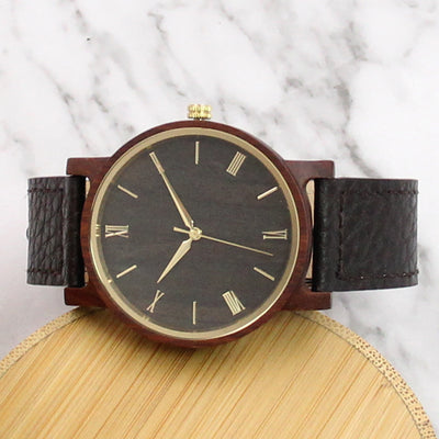 Starlight Wood Watch | Red Sandalwood Leather