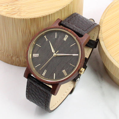 Starlight Wood Watch | Red Sandalwood Leather