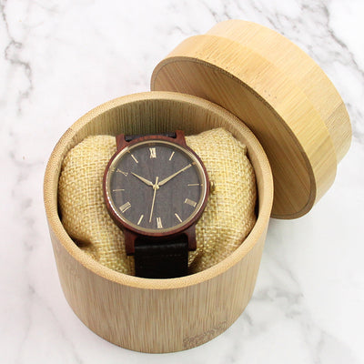 Starlight Wood Watch | Red Sandalwood Leather