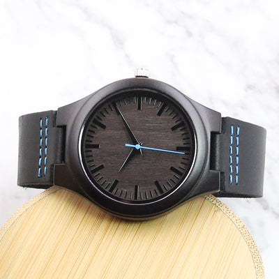 Horizon Wood Watch | Black Sandalwood Blue