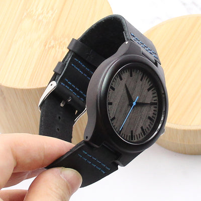 Horizon Wood Watch | Black Sandalwood Blue