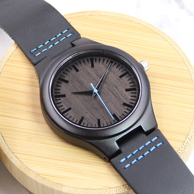 Horizon Wood Watch | Black Sandalwood Blue