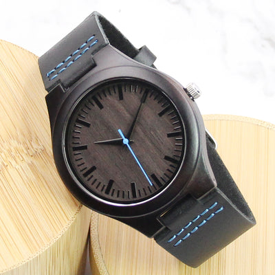 Horizon Wood Watch | Black Sandalwood Blue