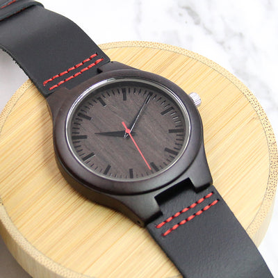 Horizon Wood Watch | Black Sandalwood Red