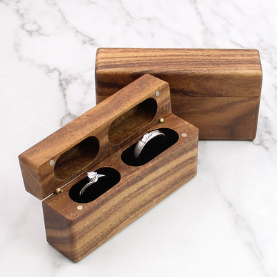 Wood Double Ring Box | Koa Wood