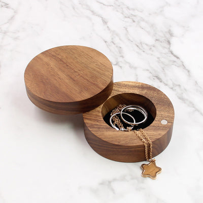 Round Shape Wood Jewelry Box | Koa Wood