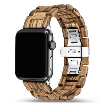 Forest Zebra Wood Apple Watch Band