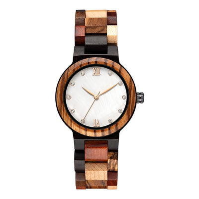 Mix Wood Women Wood Watch | White