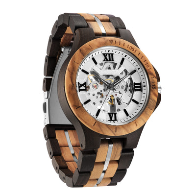 Mechanical Mens Wood Watch | Black