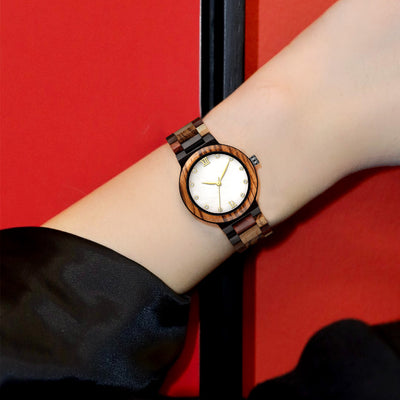 Mix Wood Women Wood Watch | White